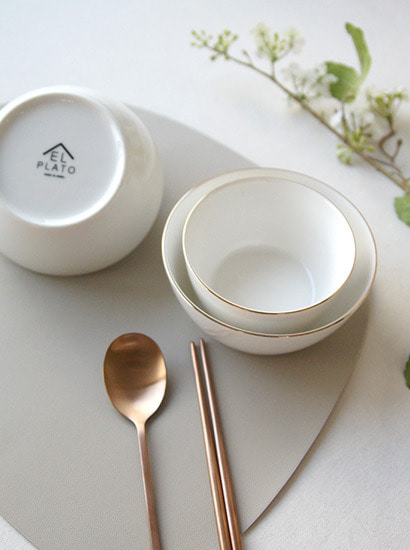 El plato 골드라인 공기 대접 2인세트 (공기2개, 대접2개)